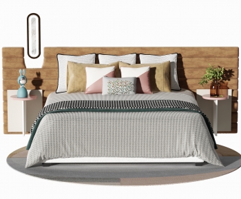 Modern Double Bed-ID:719597104