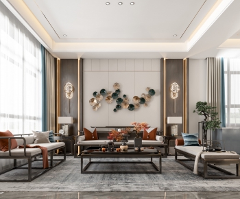 New Chinese Style A Living Room-ID:206234936