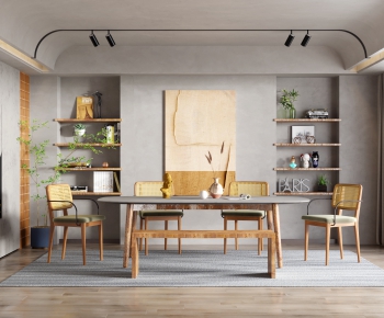 Wabi-sabi Style Dining Room-ID:641901971