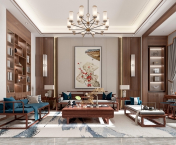 New Chinese Style A Living Room-ID:455372106