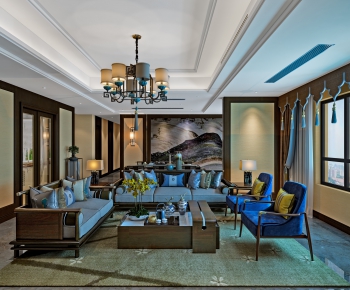 New Chinese Style A Living Room-ID:426171062