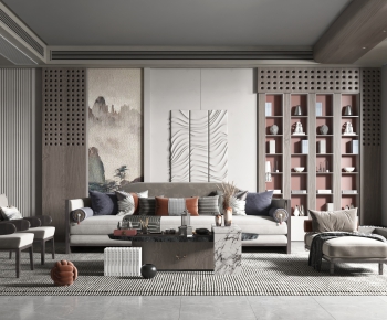 New Chinese Style A Living Room-ID:584716081