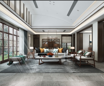 New Chinese Style A Living Room-ID:404650937