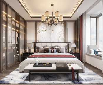 New Chinese Style Bedroom-ID:240752948