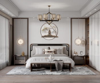 New Chinese Style Bedroom-ID:450357911