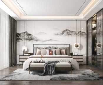 New Chinese Style Bedroom-ID:682636985