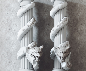 欧式蛇雕像柱子-ID:528671033