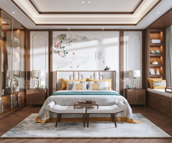 New Chinese Style Bedroom-ID:369663957