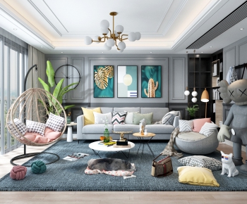 Nordic Style A Living Room-ID:665807011