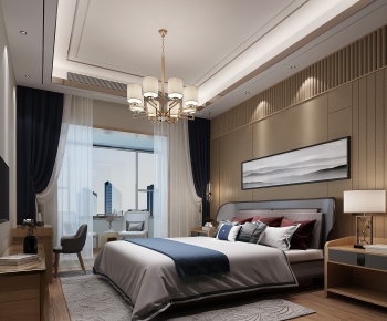 New Chinese Style Bedroom-ID:663898948