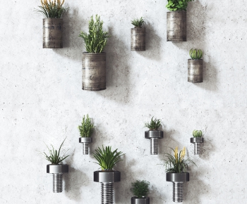 Industrial Style Potted Green Plant-ID:825679068