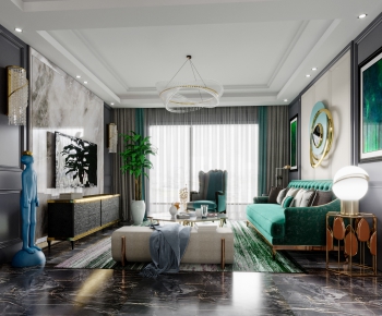 New Classical Style A Living Room-ID:681624899
