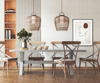 Nordic Style Dining Table And Chairs-ID:456478121
