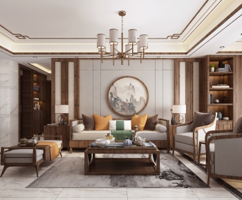 New Chinese Style A Living Room-ID:130322933