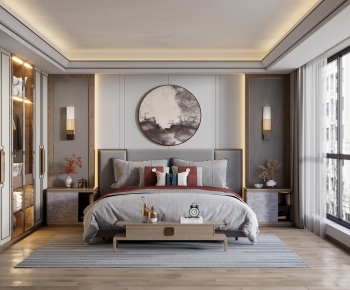 New Chinese Style Bedroom-ID:874597071