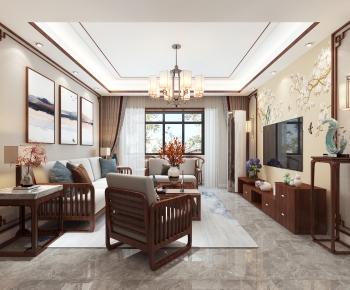 Chinese Style A Living Room-ID:489351032