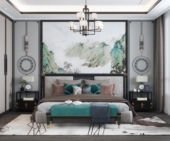 New Chinese Style Bedroom-ID:931150916