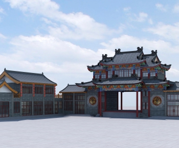 Chinese Style Ancient Architectural Buildings-ID:818164114