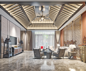 New Chinese Style A Living Room-ID:330285075