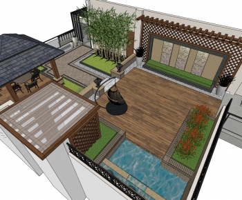 现代私家花园屋顶花园-ID:415633928