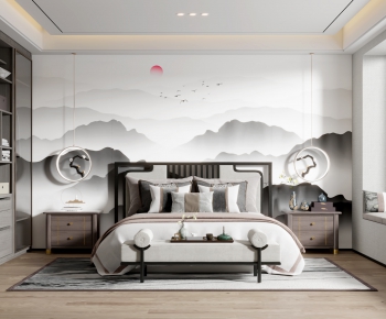 New Chinese Style Bedroom-ID:106024983