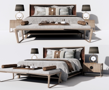 New Chinese Style Double Bed-ID:994313965