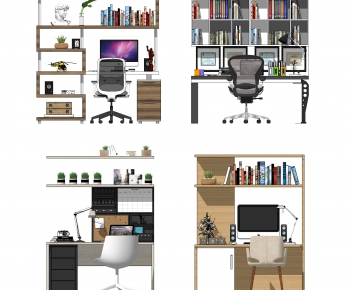 Modern Computer Desk And Chair-ID:284274102