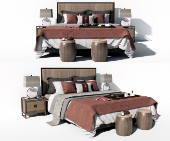 New Chinese Style Double Bed-ID:616334922
