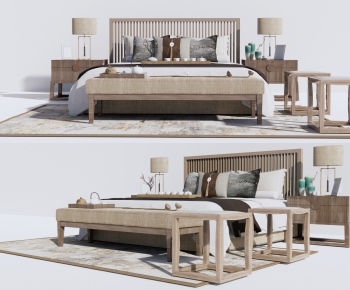 New Chinese Style Double Bed-ID:668432009