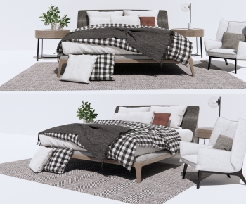 Modern Double Bed-ID:966866026