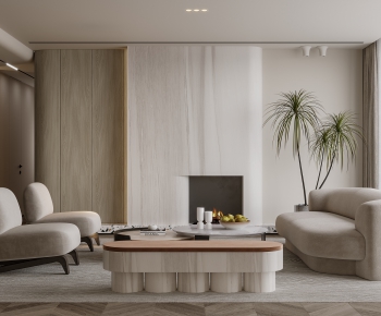 Modern Wabi-sabi Style A Living Room-ID:597394941