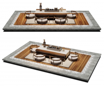 New Chinese Style Tea Tables And Chairs-ID:493199899