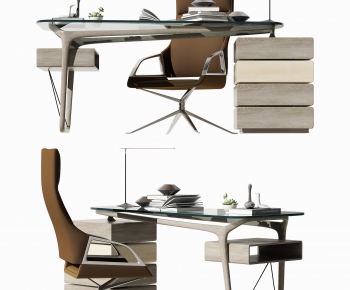 Modern Computer Desk And Chair-ID:191797021