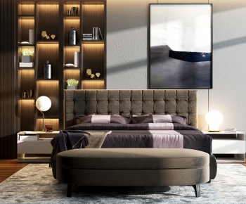 Modern Double Bed-ID:427041192