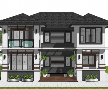 New Chinese Style Villa Appearance-ID:551199912