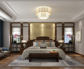 New Chinese Style Bedroom-ID:605302107