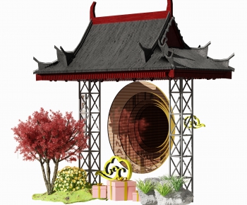 New Chinese Style Facade Element-ID:218091017