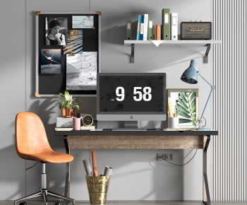 Modern Computer Desk And Chair-ID:332365998