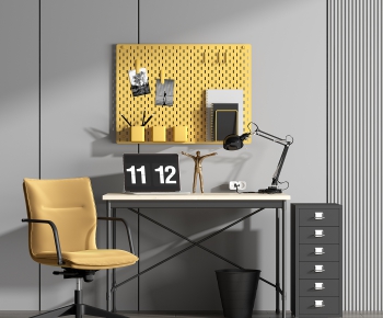 Modern Computer Desk And Chair-ID:774600984