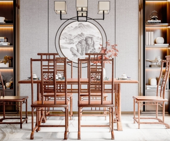 New Chinese Style Dining Table And Chairs-ID:103688962