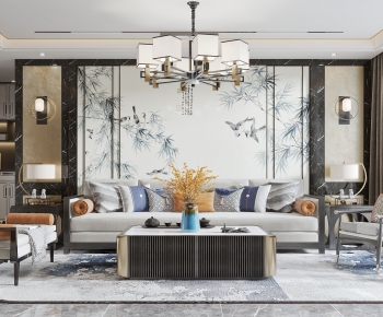 New Chinese Style A Living Room-ID:156013972