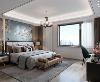 New Chinese Style Bedroom-ID:923398029