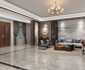 New Chinese Style A Living Room-ID:561198003