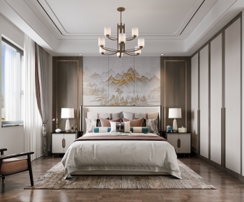 New Chinese Style Bedroom-ID:864828117