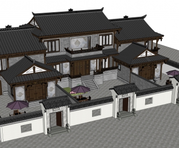 Chinese Style Villa Appearance-ID:666383034