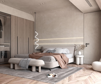 Wabi-sabi Style Bedroom-ID:394568927