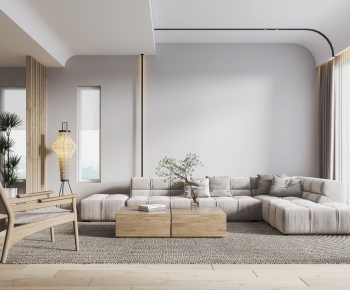 Modern Japanese Style Wabi-sabi Style A Living Room-ID:769788987