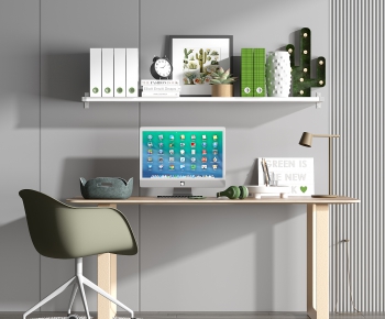 Modern Computer Desk And Chair-ID:524934054
