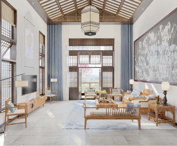 New Chinese Style A Living Room-ID:841151009