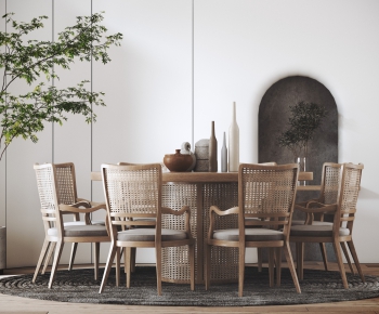 Wabi-sabi Style Dining Table And Chairs-ID:246551992